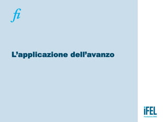 L’applicazione dell’avanzo
 