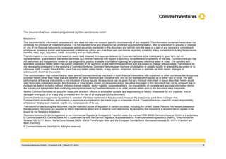 1CommerzVentures GmbH ‌ Frankfurt a.M. | March 07, 2016
CommerzVentures
This document has been created and published by Co...