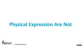 14
Physical Expression Are Not
CC BY David Wiley
 