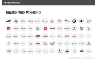 BRANDS WITH WISEBIRDS
Copyright © Wisebirds Corp. All Rights Reserved.
ABOUT WISEBIRDS
 