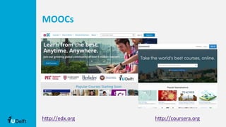 MOOCs
http://edx.org http://coursera.org
 
