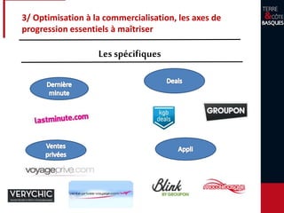 3/ Optimisation à la commercialisation, les axes de
progression essentiels à maîtriser
Les spécifiques
 