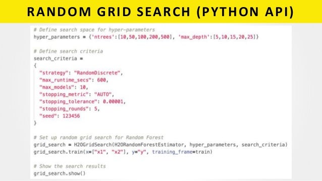 Using H2O Random Grid Search for Hyper-parameters Optimization