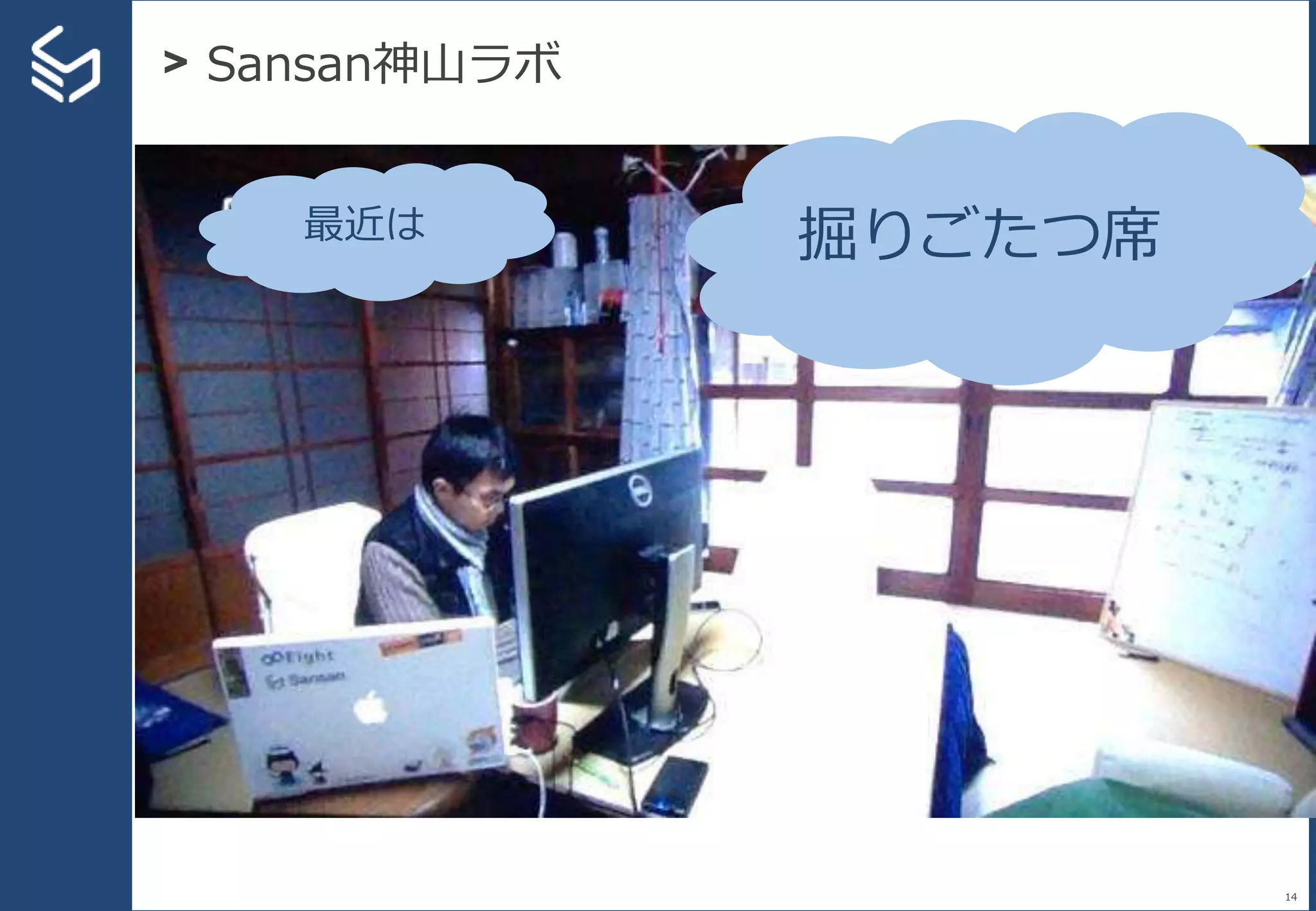 > Sansan神山ラボ
14
掘りごたつ席最近は
 