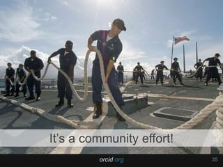 orcid.org 35
It’s a community effort!
 