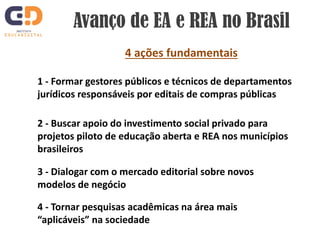 Oito anos de REA no Brasil (2008-2016): avanços e desafios Slide 15