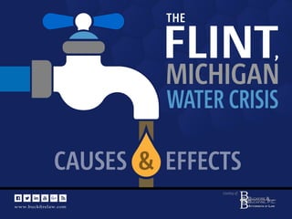 www.buckﬁrelaw.com
www.buckﬁrelaw.comwww.buckﬁrelaw.com
Courtesy of:
FLINT,
MICHIGAN
WATER CRISIS
THE
CAUSES & EFFECTS
 
