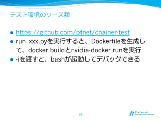 Chainerのテスト環境とdockerでのcudaの利用