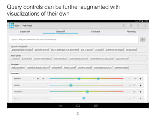 Query controls can be further augmented with
visualizations of their own
20
 