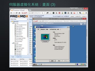 伺服器虛擬化系統：畫⾯面 (3)
 