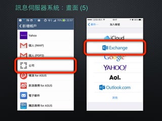 訊息伺服器系統：畫⾯面 (5)
 