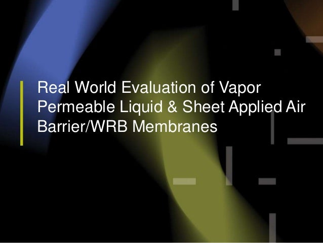 vapour permeable air barrier