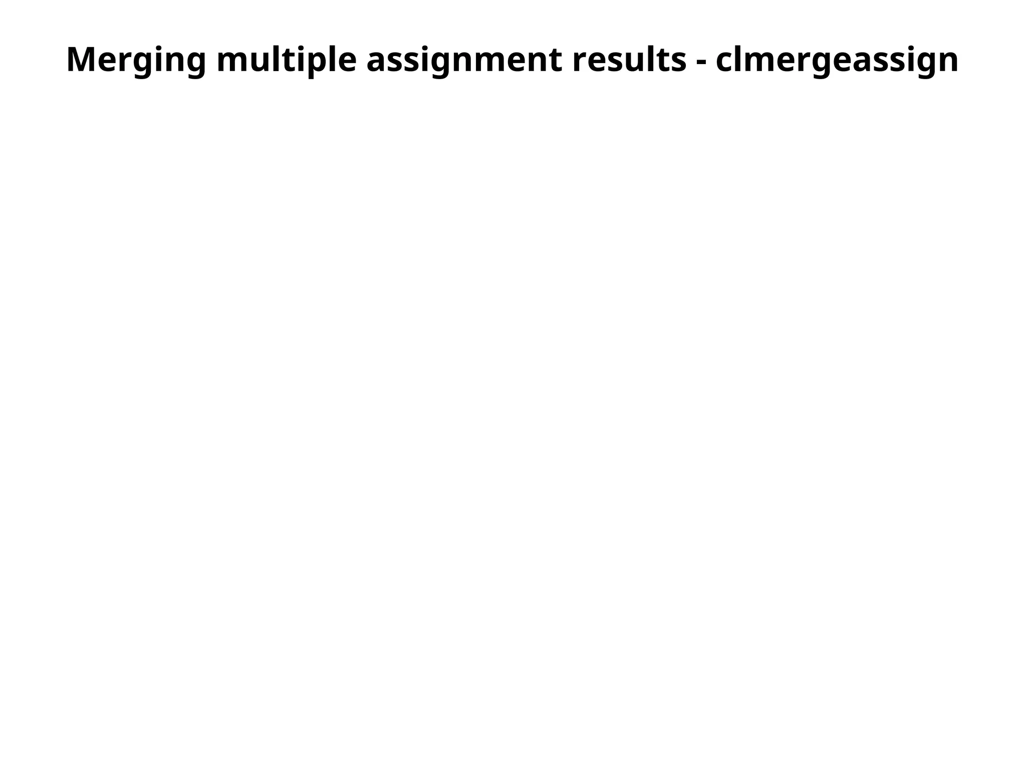 Merging multiple assignment results - clmergeassign
 