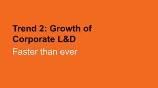 Trend 2: Growth of
Corporate L&D
Faster than ever
 