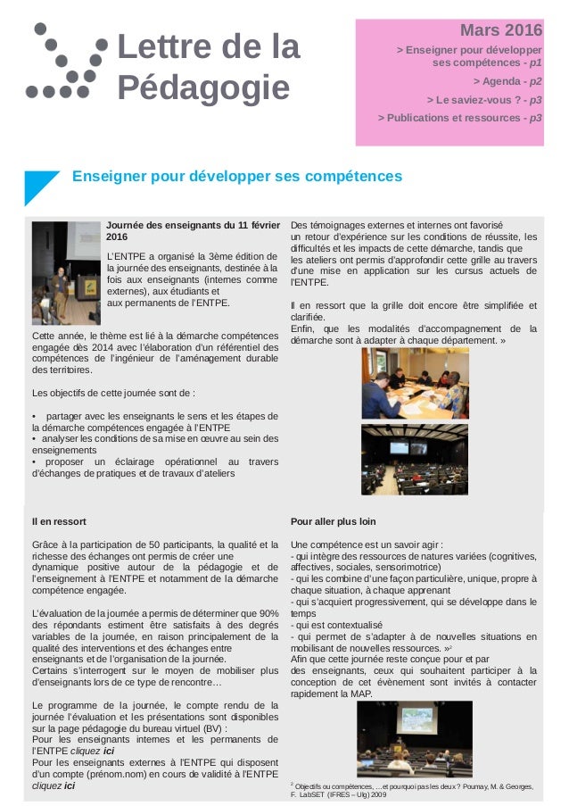 2016 03 Lettre De La Pedagogie Entpe