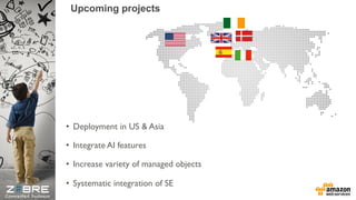 Upcoming projects
•  Deployment in US & Asia
•  Integrate AI features
•  Increase variety of managed objects
•  Systematic...