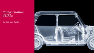 Catégorisation
d’URLs
Au-delà des RegEx
 