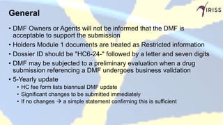 Submitting electronic Drug Master Files (DMF) and Active Substance ...
