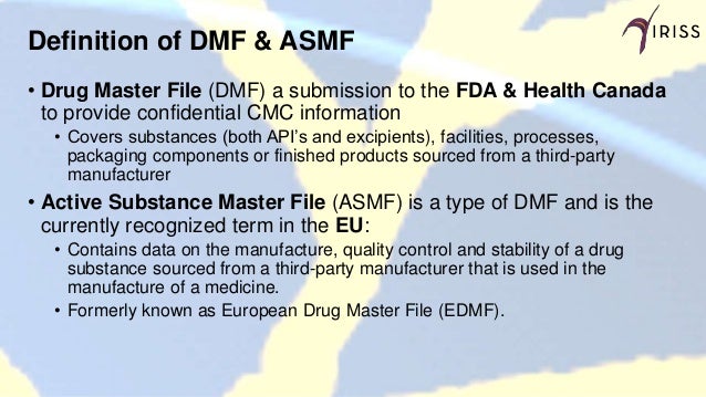 Submitting electronic Drug Master Files (DMF) and Active Substance Ma…