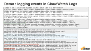 Demo : logging events in CloudWatch Logs
 
