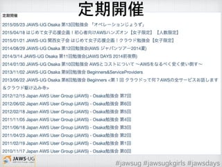 定期開催
#jawsug #jawsugkgirls #jawsdays
 