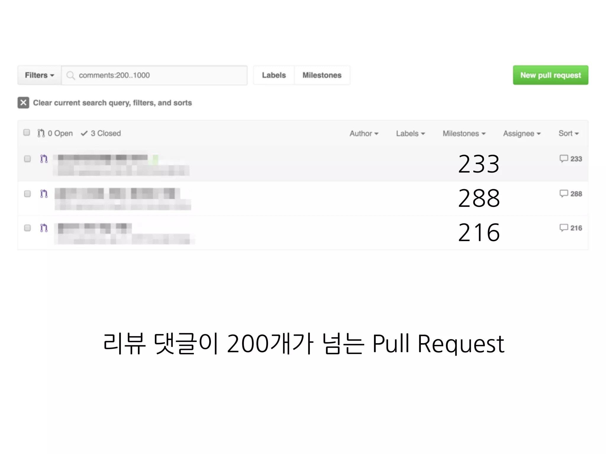 233
216
288
리뷰 댓글이 200개가 넘는 Pull Request
 