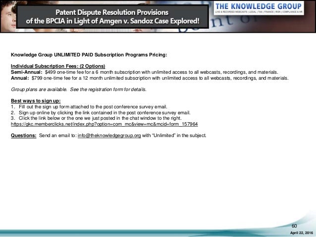 Patent Dispute Resolution Provisions of the BPCIA in Light ...