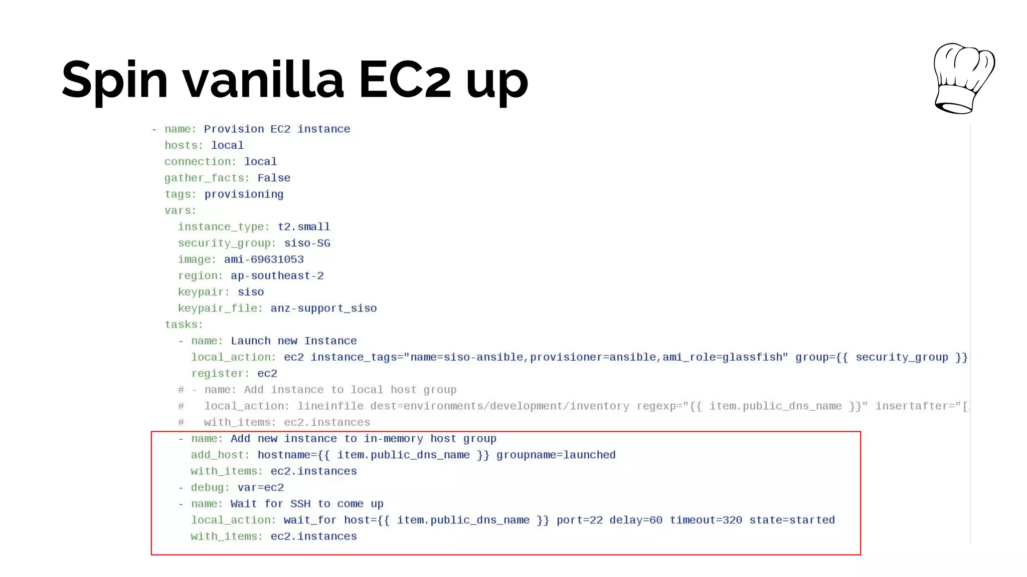 Spin vanilla EC2 up
 