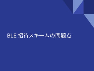 BLE 招待スキームの問題点
 