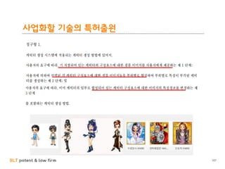 BLT patent & law firm
사업화할 기술의 특허출원
107
 