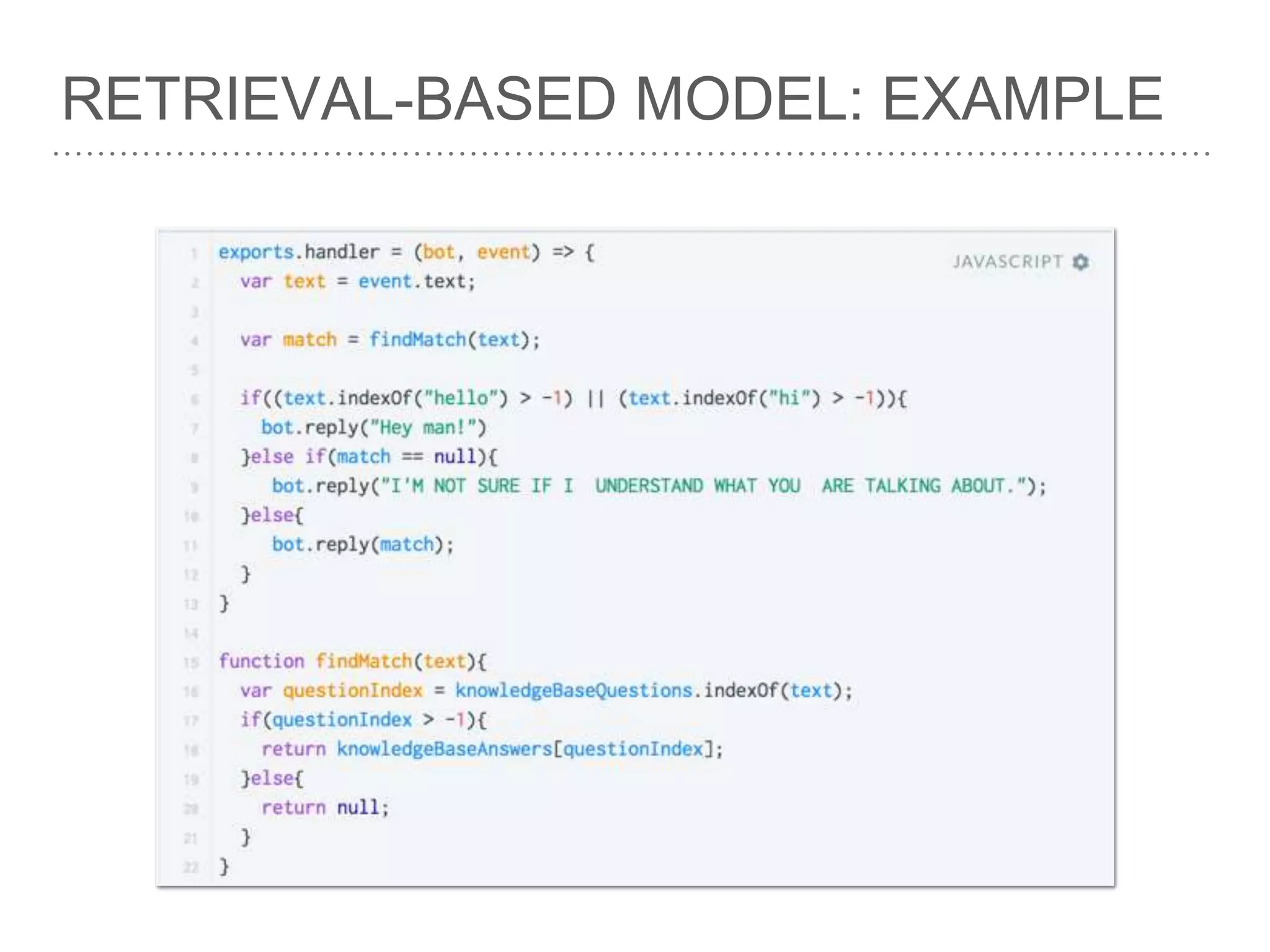 RETRIEVAL-BASED MODEL: EXAMPLE
 