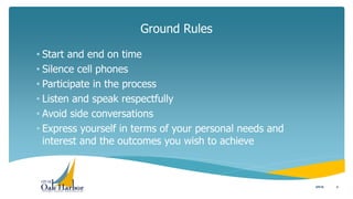 Ground Rules
4
• Start and end on time
• Silence cell phones
• Participate in the process
• Listen and speak respectfully
• Avoid side conversations
• Express yourself in terms of your personal needs and
interest and the outcomes you wish to achieve
5/5/16
 