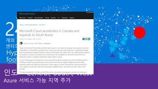 AZURE REGIONS
인도 – Central, South, West
Azure 서비스 가능 지역 추가
 