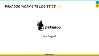 PAKADOO WORK-LIFE LOGISTICS. 
WWW.PAKADOO.DE
Ihre Fragen?
 