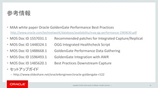 GoldenGateテクニカルセミナー3「Oracle GoldenGate Technical Deep Dive」(2016/5/11)