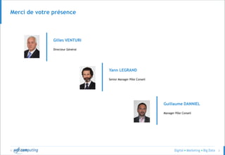 © 2
Merci de votre présence
Yann LEGRAND
Senior Manager Pôle Conseil
Guillaume DANNIEL
Manager Pôle Conseil
Gilles VENTURI
Directeur Général
 