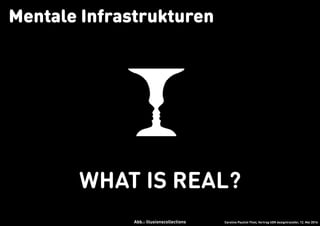 Caroline Paulick-Thiel, Vortrag UDK designtransfer, 12. Mai 2016
Mentale Infrastrukturen
4.
What is real?
Abb.: illusionsc...