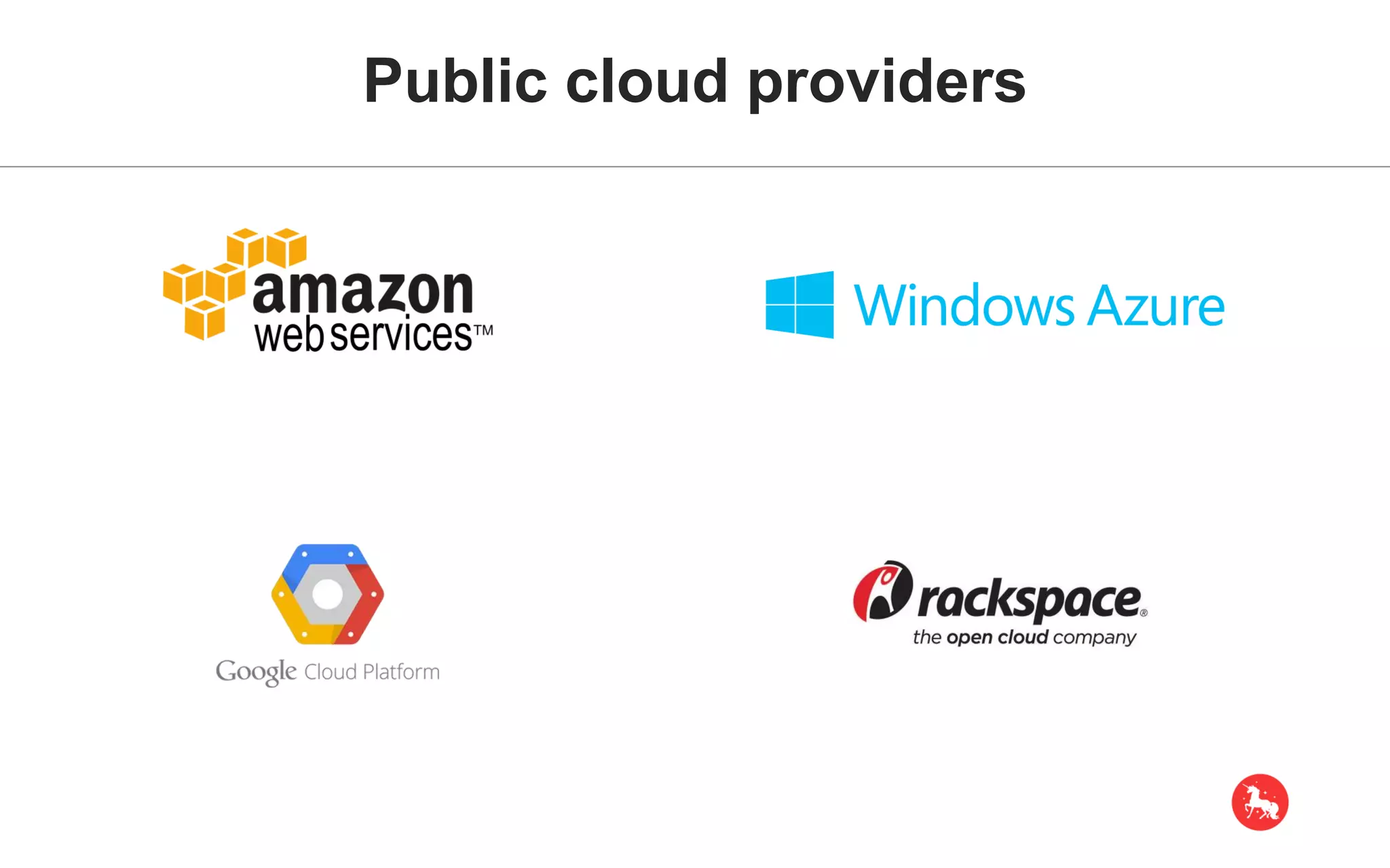 Public cloud providers 