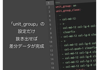 「unit_group」の
設定だけ
抜き出せば
差分データが完成
 