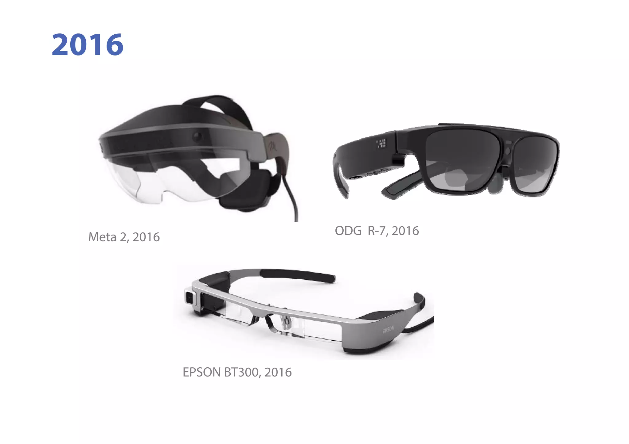 2016
Meta 2, 2016 ODG R-7, 2016
EPSON BT300, 2016
 