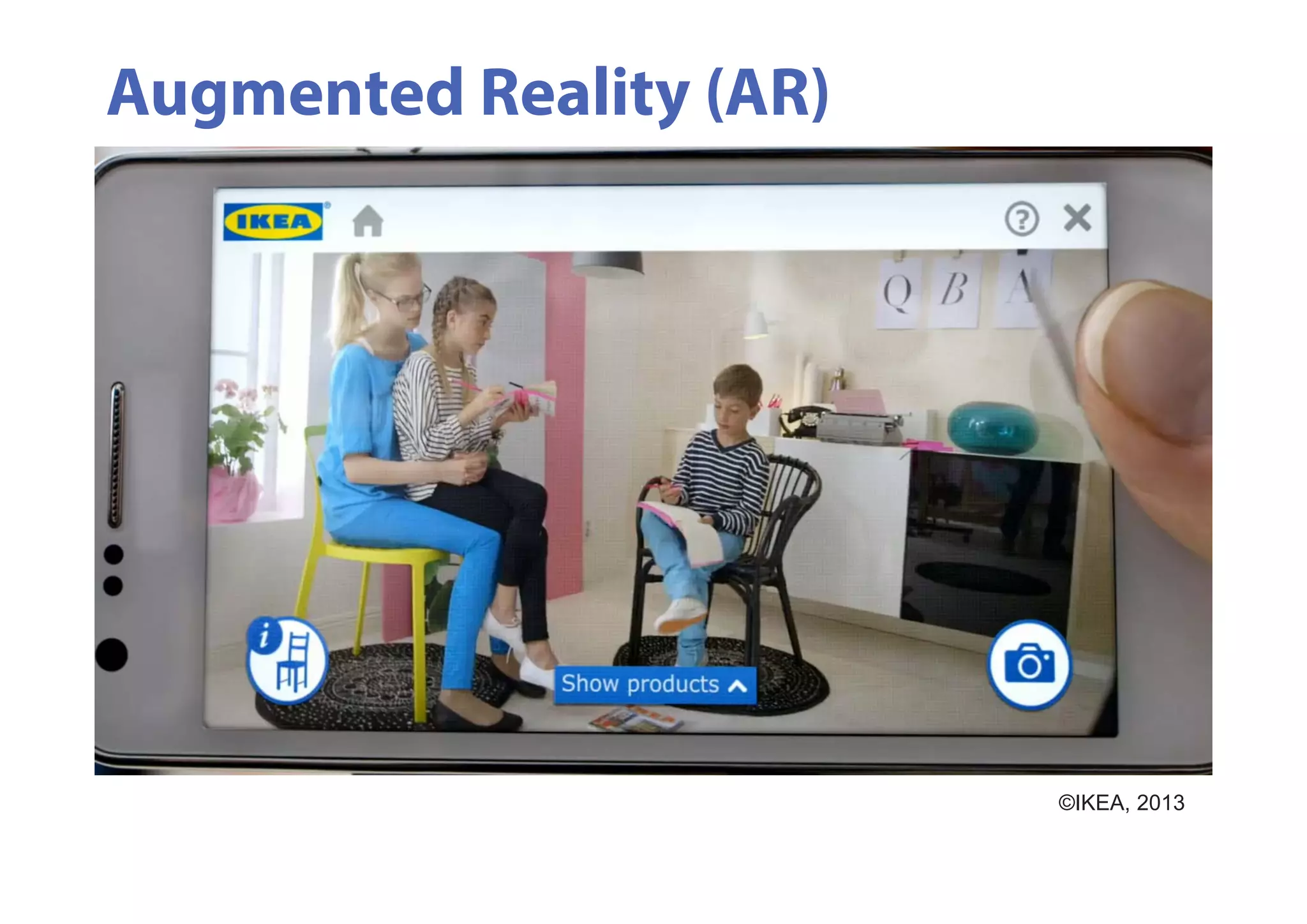 Augmented Reality (AR)
©IKEA, 2013
 