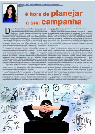 Artigo "É hora de planejar sua campanha" (Fernanda Caprio) Revista Republicana maio/2016
