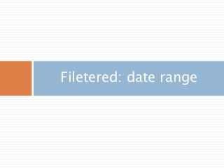 Filetered: date range
 