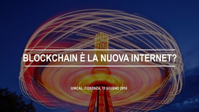 WORKSHOP Blockchain Governance algoritmi per costruire la fiducia