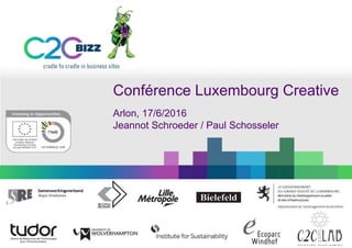 Conférence Luxembourg Creative
Arlon, 17/6/2016
Jeannot Schroeder / Paul Schosseler
 