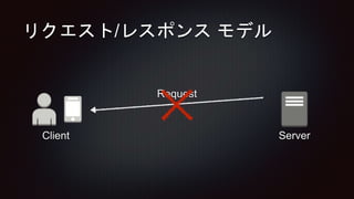 リクエスト/レスポンス モデル
Request
ServerClient
 