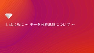 1. はじめに 〜 データ分析基盤について 〜
5
 