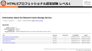 © LPI-Japan 2015. All rights reserved.
The HTML5 Logo is licensed under Creative Commons Attribution 3.0. Unported by the W3C; http://creativecommons.org/licenses/by/3.0/
60
HTML5プロフェッショナル認定試験 レベル1
 