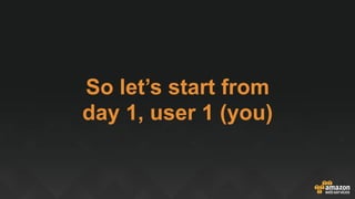So let’s start from
day 1, user 1 (you)
 