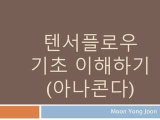 텐서플로우
기초 이해하기
(R0.12)
Moon Yong Joon
 